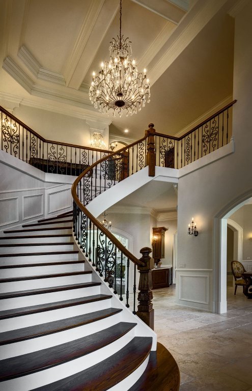 elegant curved stairway