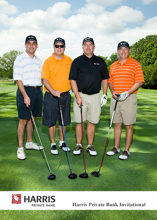 golf outting foursome photo on the green
